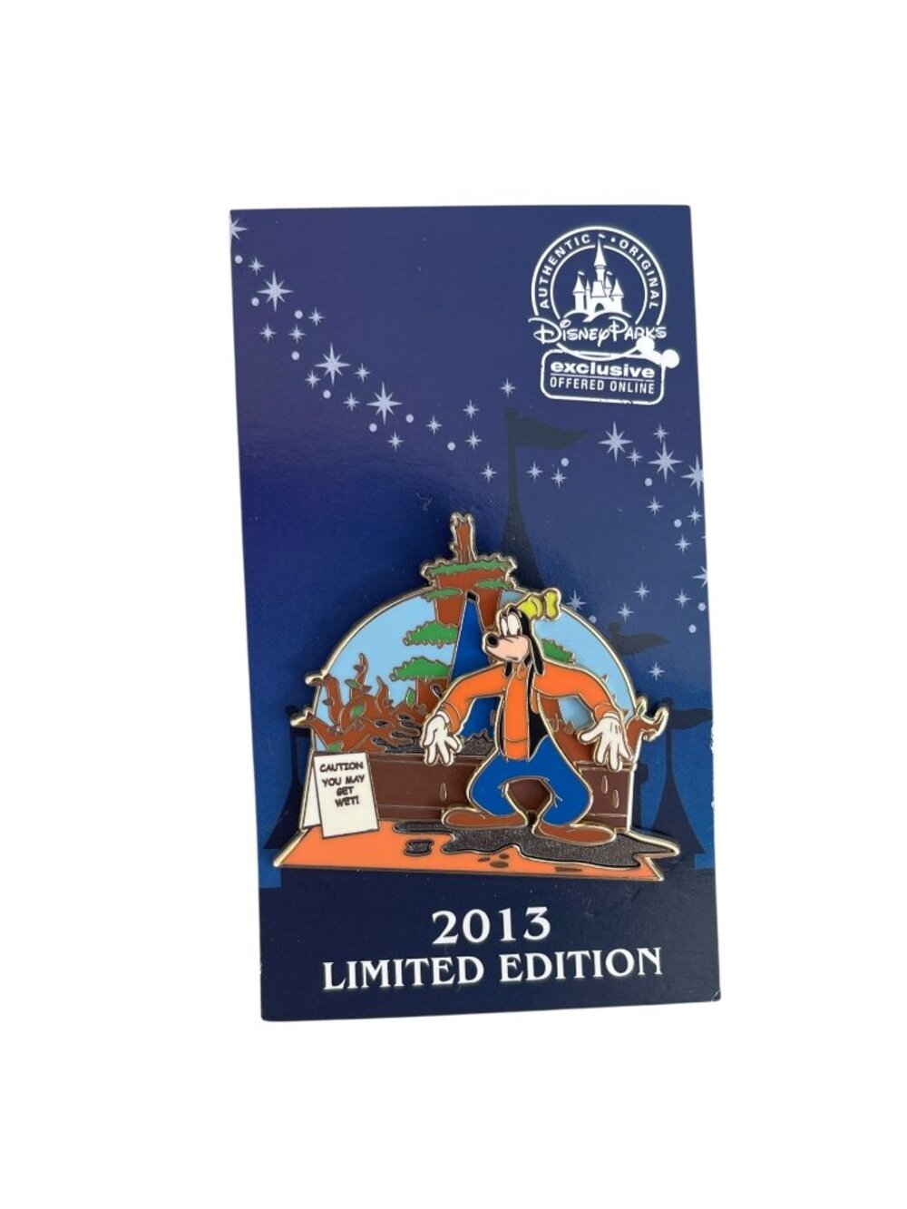 Disney 2013 Splash Mountain You May Get Wet Goofy Limited Edition Pin